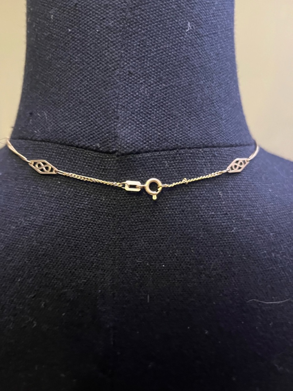 Yellow Gold 14K Chain Featuring Filigree Infinity Symbols  Curb Link Chain 14” - Picture 2 of 8